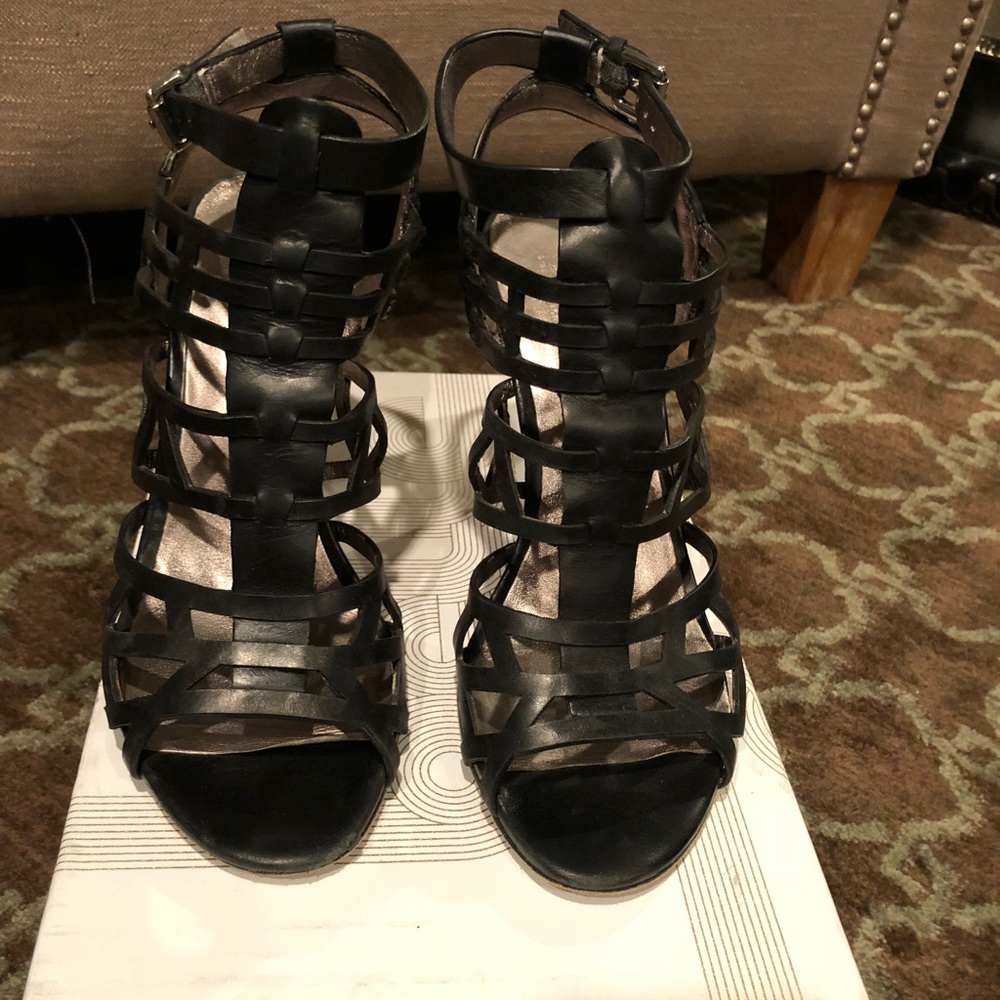 Bmaugurst block heal sandal black elbamatt